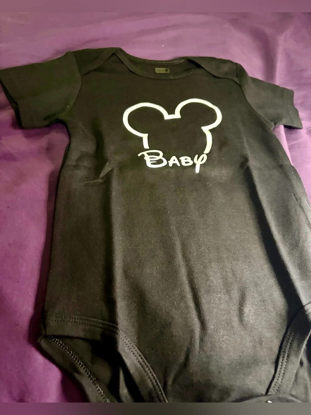 Disney Baby Mickey Mouse Black Short Sleeve Bodysuit Onesie 18–24 Months